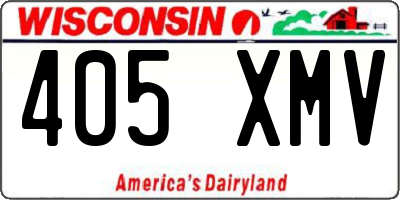 WI license plate 405XMV