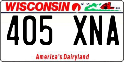 WI license plate 405XNA