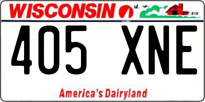 WI license plate 405XNE