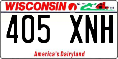 WI license plate 405XNH