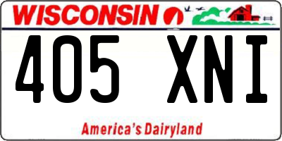 WI license plate 405XNI