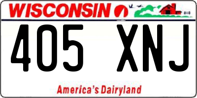 WI license plate 405XNJ