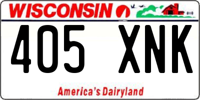 WI license plate 405XNK