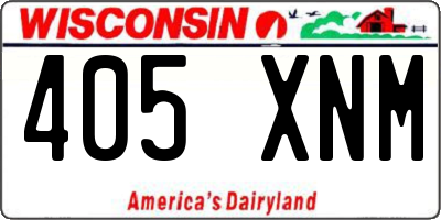 WI license plate 405XNM