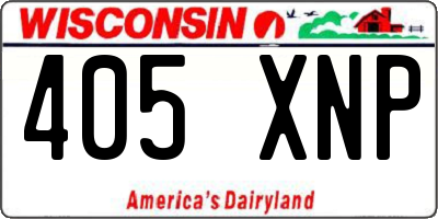 WI license plate 405XNP