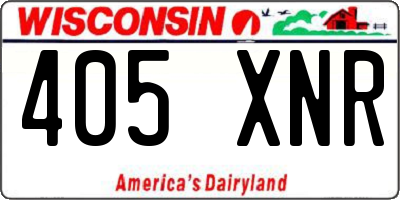WI license plate 405XNR