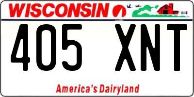 WI license plate 405XNT