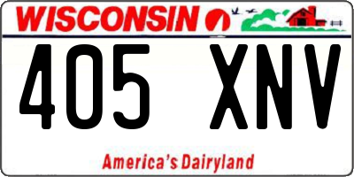 WI license plate 405XNV