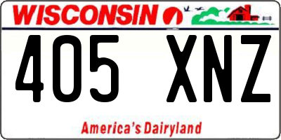 WI license plate 405XNZ
