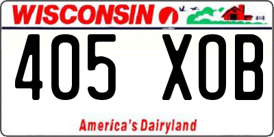WI license plate 405XOB
