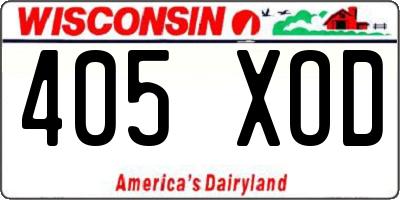 WI license plate 405XOD