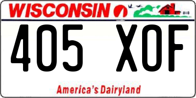WI license plate 405XOF