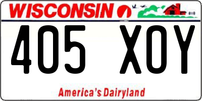 WI license plate 405XOY