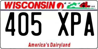 WI license plate 405XPA