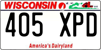 WI license plate 405XPD