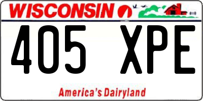 WI license plate 405XPE