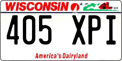 WI license plate 405XPI