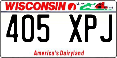 WI license plate 405XPJ