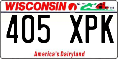 WI license plate 405XPK