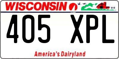 WI license plate 405XPL