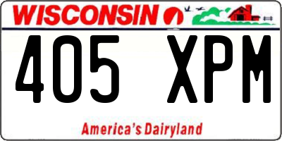 WI license plate 405XPM