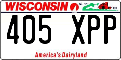 WI license plate 405XPP