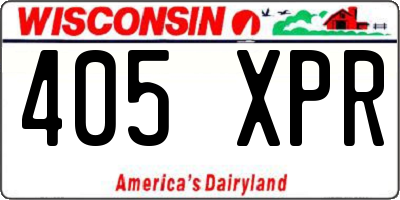 WI license plate 405XPR