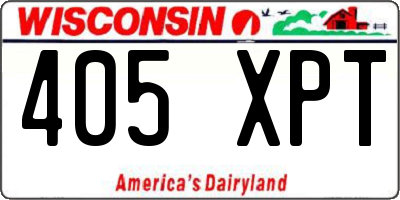 WI license plate 405XPT