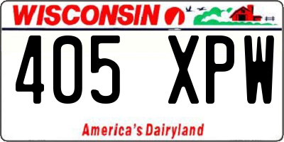 WI license plate 405XPW