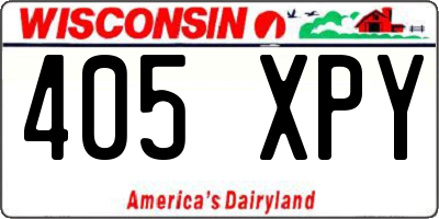 WI license plate 405XPY