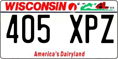 WI license plate 405XPZ