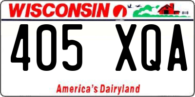 WI license plate 405XQA