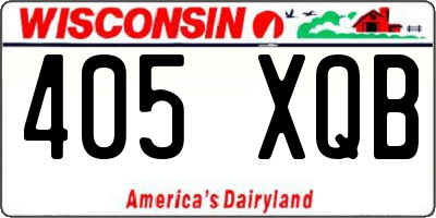 WI license plate 405XQB