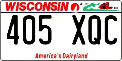 WI license plate 405XQC