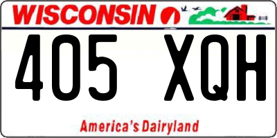 WI license plate 405XQH
