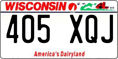 WI license plate 405XQJ
