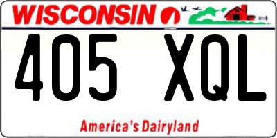 WI license plate 405XQL