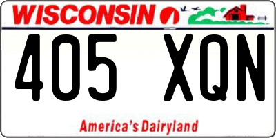 WI license plate 405XQN