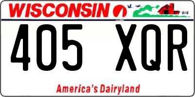 WI license plate 405XQR
