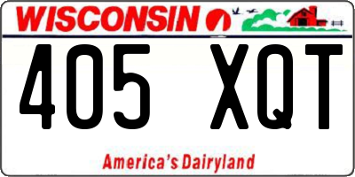 WI license plate 405XQT