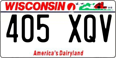 WI license plate 405XQV