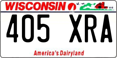 WI license plate 405XRA