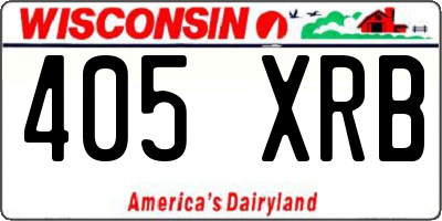 WI license plate 405XRB