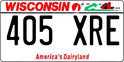 WI license plate 405XRE