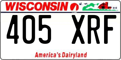 WI license plate 405XRF