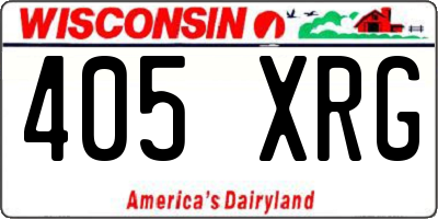 WI license plate 405XRG