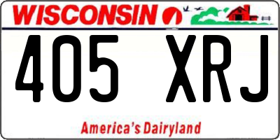 WI license plate 405XRJ
