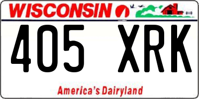 WI license plate 405XRK