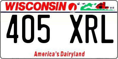 WI license plate 405XRL