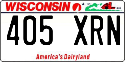 WI license plate 405XRN